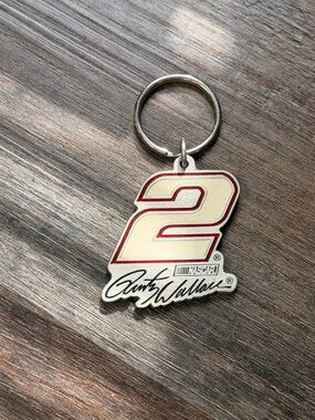 "RUSTY WALLACE #2" Pewter Metal Nascar Driver Car Collectible Keychain